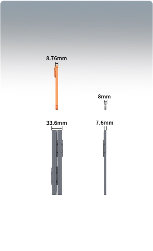 Ultrax Premium ekran kalınlığı 7,6 mm, akıllı telefonla karşılaştırma